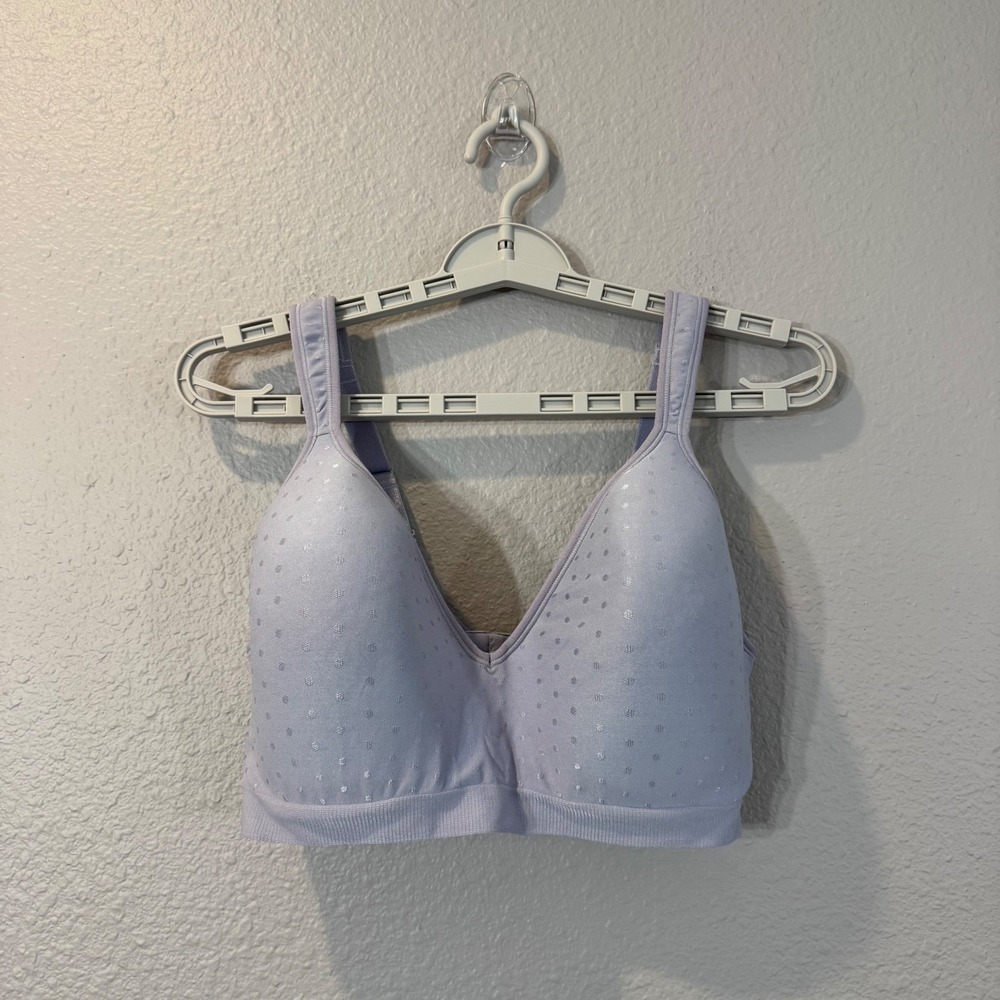 Bali Size 38DD Lavender Polka Dot Wirefree Comfort Revolution Bra 3463